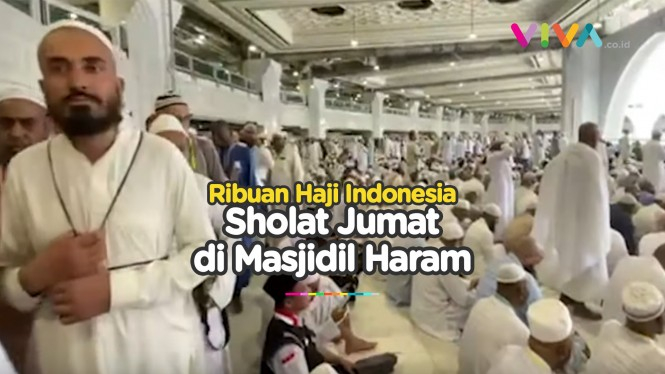Suasana Sholat Jumat di Masjidil Haram Musim Haji 1443 H