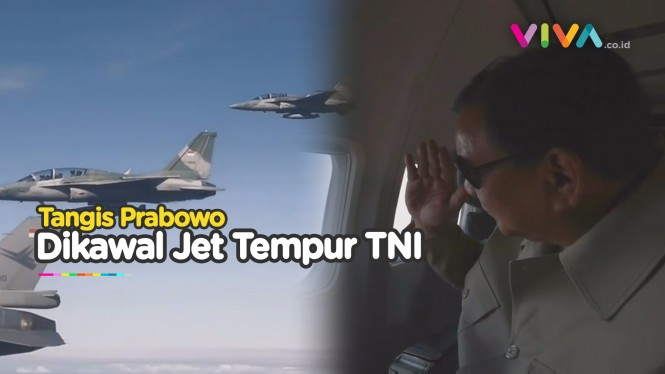 Di Langit Jatim, Prabowo Menangis Terharu Disambut Jet TNI