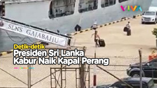 Momen Presiden Sri Lanka Kabur Pakai Kapal Perang
