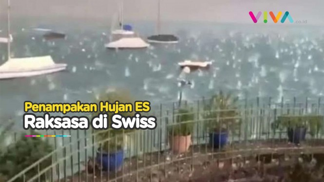 Mencengangkan! Swiss Dilanda Hujan Es Raksasa