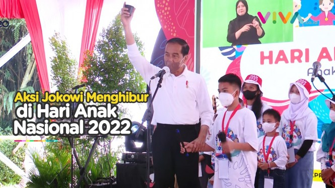 Aksi Sulap Jokowi di Perayaan Hari Anak Nasional 2022