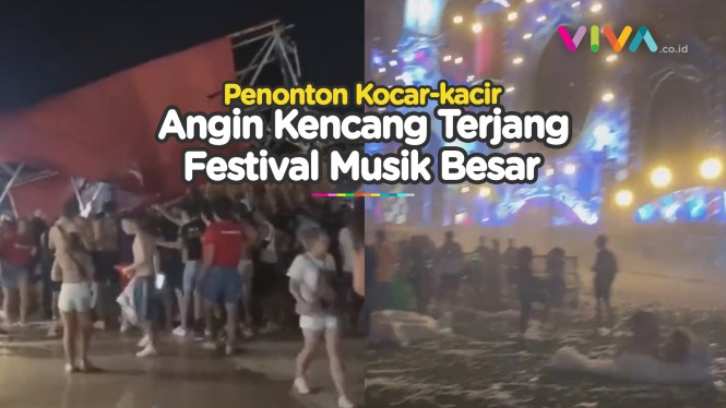 Detik-detik Angin Kencang Robohkan Panggung Festival Musik