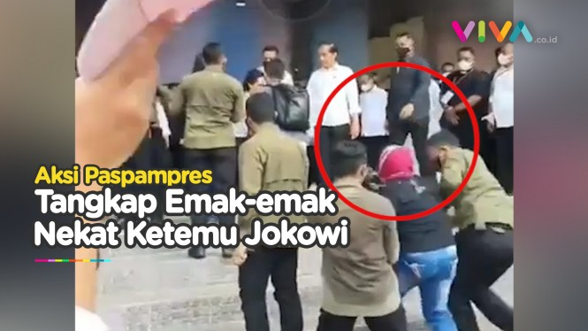 Detik-detik Emak-emak Dobrak Paspampres Demi Ketemu Jokowi