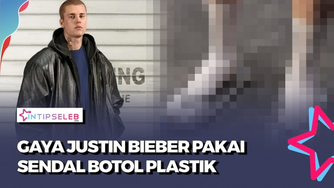 Justin Bieber Keciduk Pakai Sandal dari Botol Plastik?