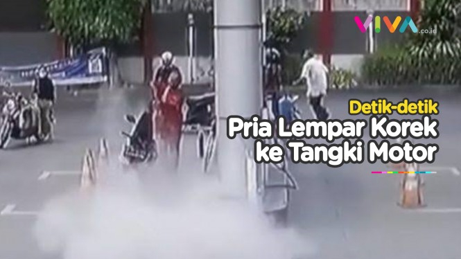 Ngaco! Pria di Cirebon Lempar Korek ke Motor saat Isi BBM