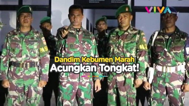 TNI RI Serbu Effendi, Dandim Kebumen Acungkan Tongkat