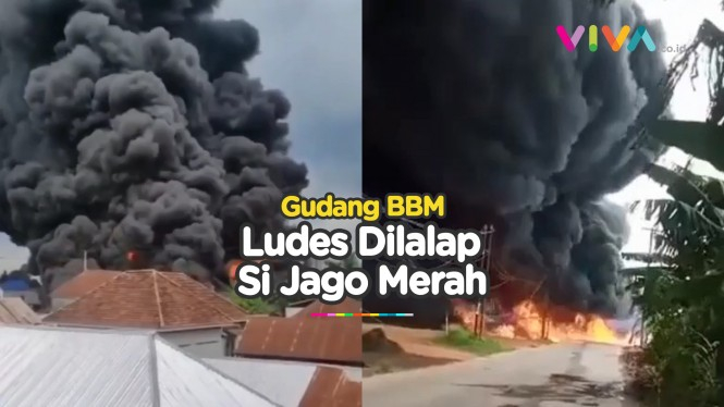 Rumah Pengepul Solar Terbakar di Palembang