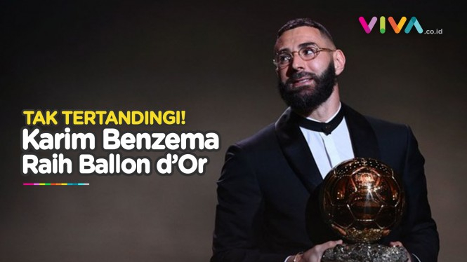 Benzema Sebut Nama Ronaldo saat Terima Ballon d'Or