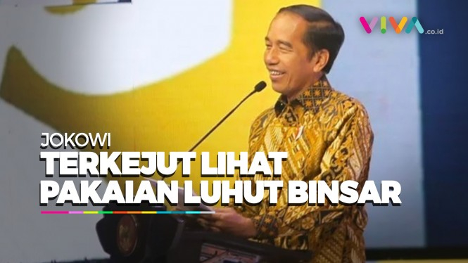 Jokowi Kaget Lihat Luhut Pakai Jas Kuning: Biasanya Batik