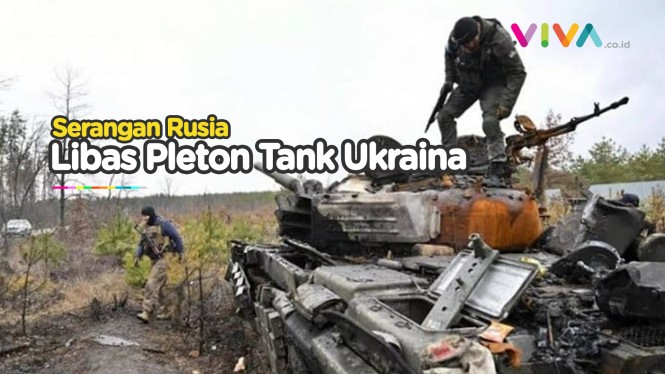 Memanas Lagi, Rusia Libas Pleton Tank Ukraina