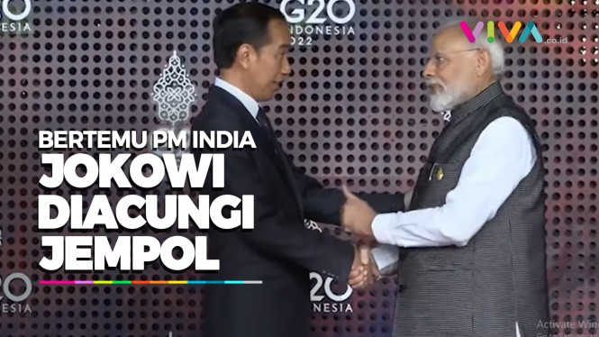 Momen Jokowi Dapat Hadiah Acungan Jempol PM India