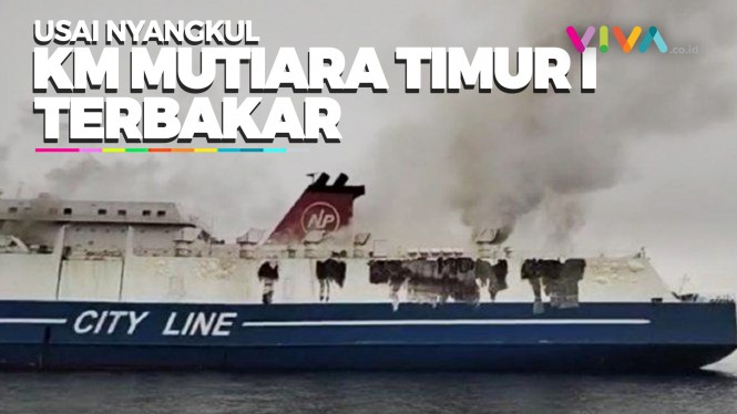 KM Mutiara Timur I Terbakar di Selat Lombok