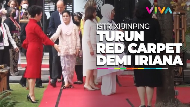 Istri Xi Jinping Rela Turun Red Carpet Demi Iriana Jokowi