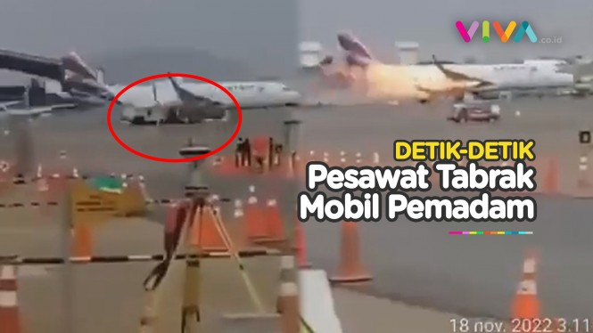 Pesawat dan Truk Pemadam Adu Banteng di Bandara
