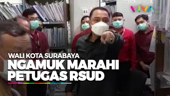 Wali Kota Surabaya Ngamuk & Tunjuk Petugas RSUD dr Soewandie