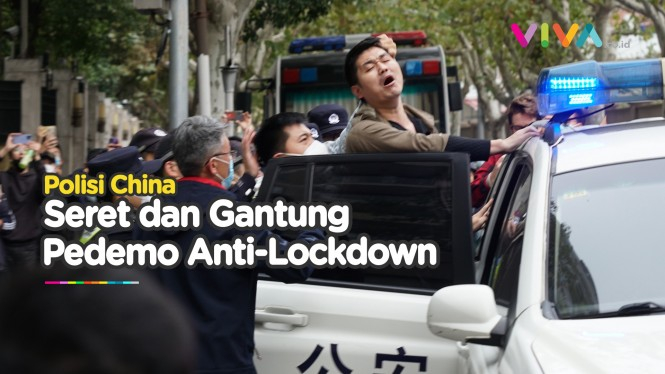 Aksi Kejam Polisi China, Gantung Kaki Pedemo