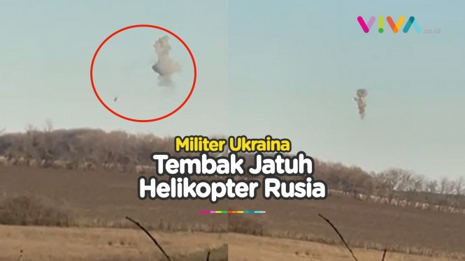 Detik-detik Militer Ukraina Ledakan Helikopter Rusia