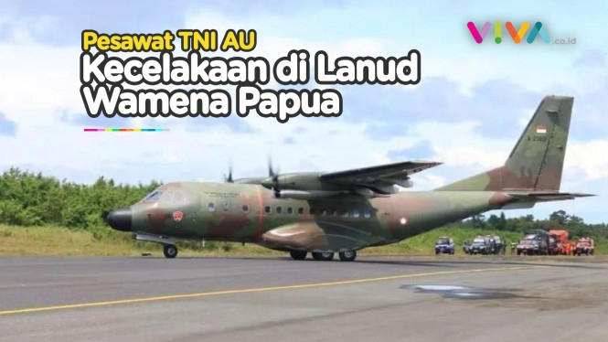 Pesawat TNI AU CN-235 Kecelakaan di Lanud Wamena Papua