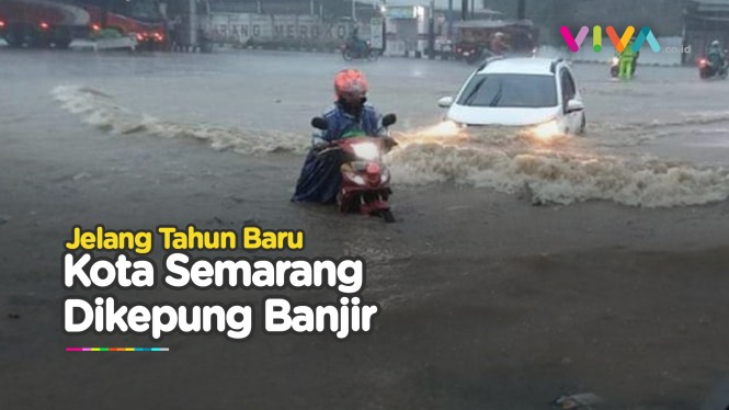 Sambut 2023, Jalanan Kota Semarang Berubah Jadi Sungai