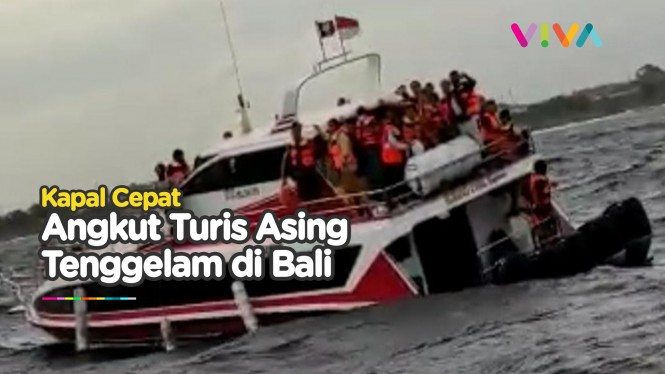 Detik-detik Fast Boat Tenggelam di Laut Bali