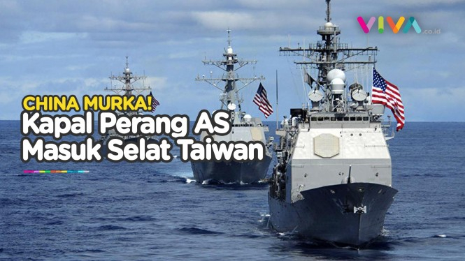 China Naik Pitam, Kapal Perang AS Wara-wiri di Selat Taiwan
