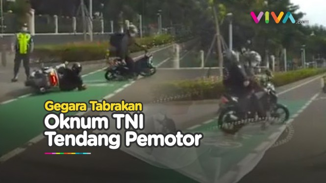 Oknum TNI Tabrak Pemotor dan Tendang Korban Pakai Sepatu PDL