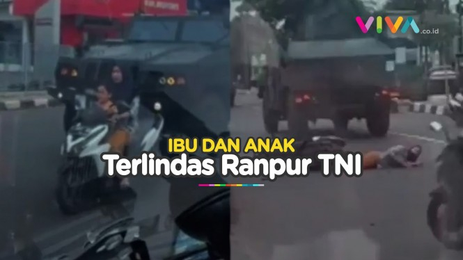 DETIK-DETIK Ranpur Komodo TNI Tabrak dan Lindas Pemotor