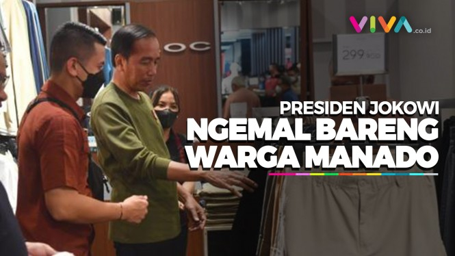 Momen Jokowi Makan Nasgor Bareng Masyarakat di Mal