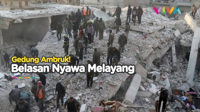 Bangunan 5 Lantai di Suriah Ambruk, Puluhan Orang Terkubur