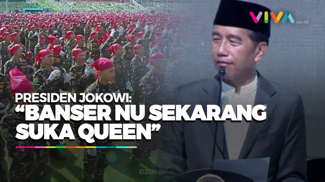 Jokowi Puji Drumband Banser NU Bawakan Lagu Queen