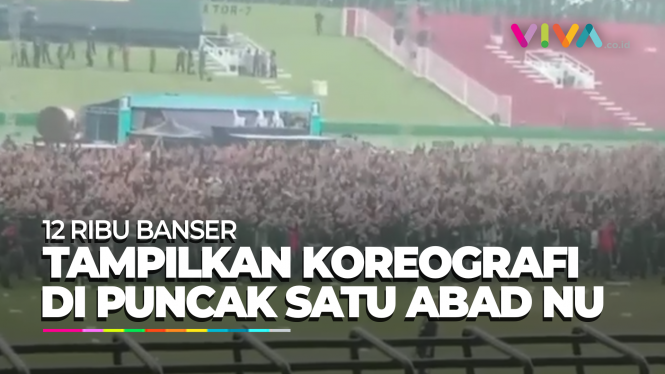 12 Ribu Banser Pamer Koreografi Kolosal di Depan Jokowi