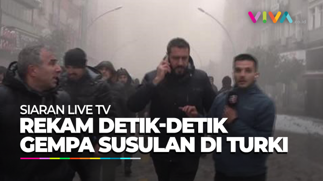 Detik-detik Gempa Besar Kedua Turki Terekam Siaran Live TV