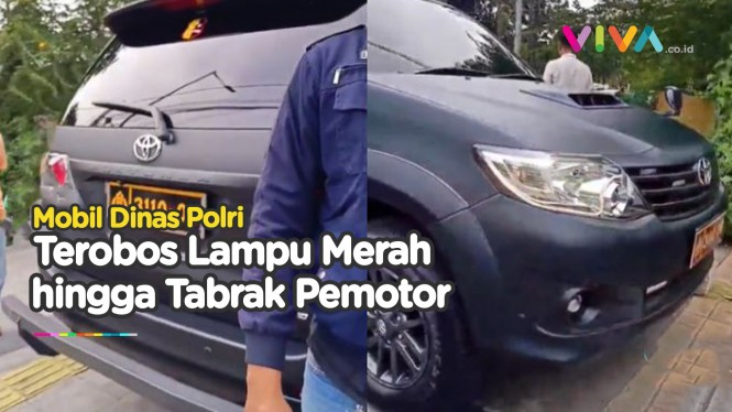 Mobil Mabes Polri Terobos Lampu Merah dan Tabrak Pemotor