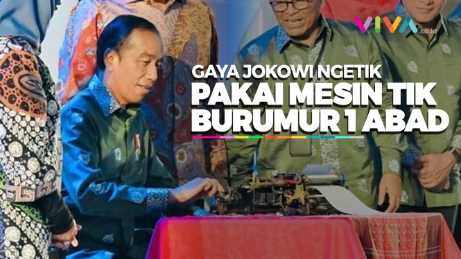 Hari Pers Nasional, Jokowi Mengetik di Mesin Tua Bersejarah