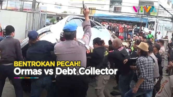 Polisi Lepas Tembakan Saat Bentrokan Ormas vs Debt Collector