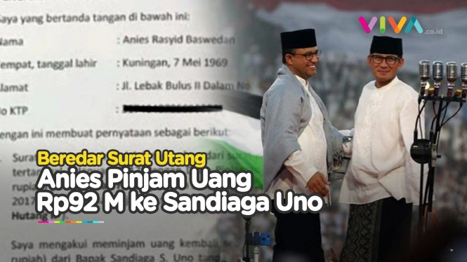 Heboh Surat Utang Anies Baswedan ke Sandiaga Uno Buat..