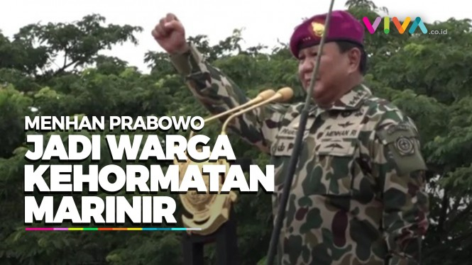 Jadi Warga Kehormatan Marinir, Prabowo: Aaauu... Yes!