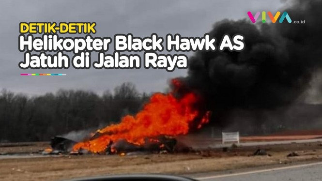 NGERI! Helikopter Tempur Black Hawk AS Jatuh dan Meledak
