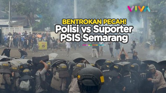 Suporter PSIS Semarang Ngamuk, Polisi Tembak Gas Air Mata