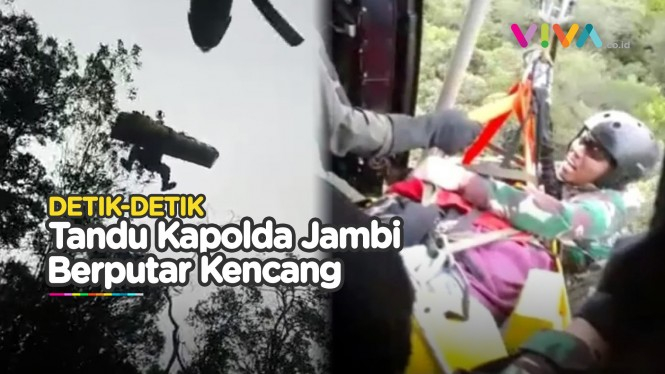 DRAMATIS! TNI Bergelantungan Evakuasi Kapolda Jambi