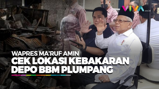 Momen Ma'ruf Amin Cek Lokasi Kebakaran Depo BBM Plumpang