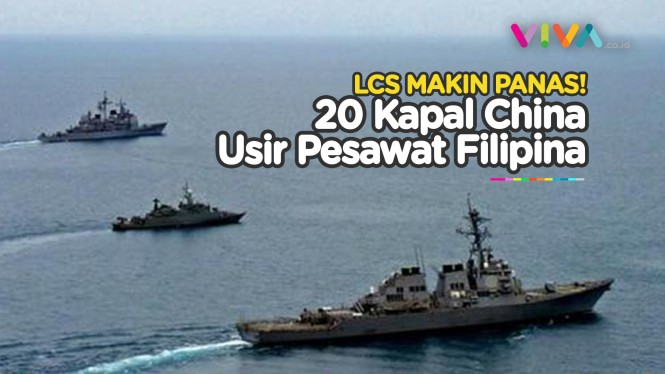China Usir Pesawat Filipina Pakai 20 Kapal di LCS