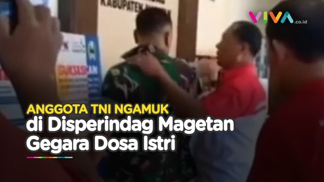 Anggota TNI Ngamuk di Kantor Disperindag Magetan