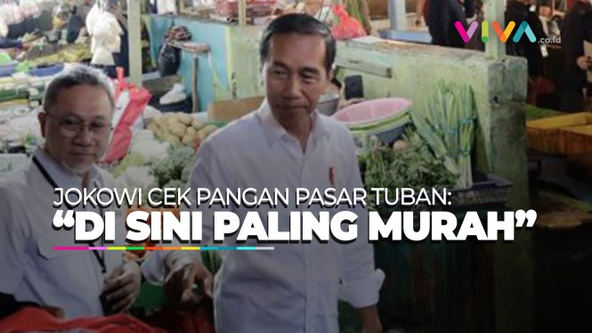 Jokowi Semringah Mampir ke Pasar Sambonggede Tuban
