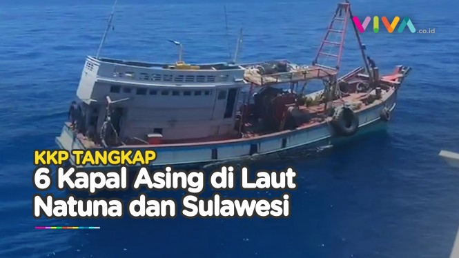 DETIK-DETIK KKP Ciduk 6 Kapal Asing Maling Ikan di Natuna