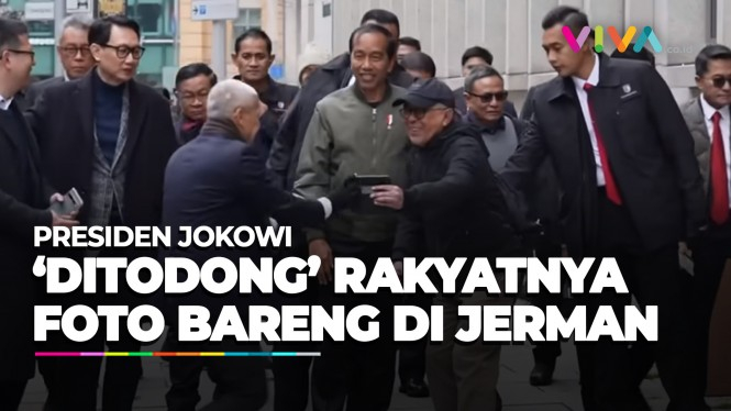 Ketika Jokowi 'Ditodong' Rakyatnya Foto Bersama di Jerman