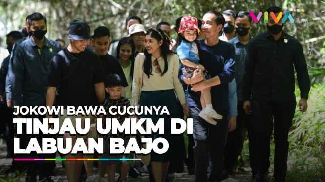 Keakraban Jokowi dan Cucu dengan Pelaku UMKM di Labuan Bajo