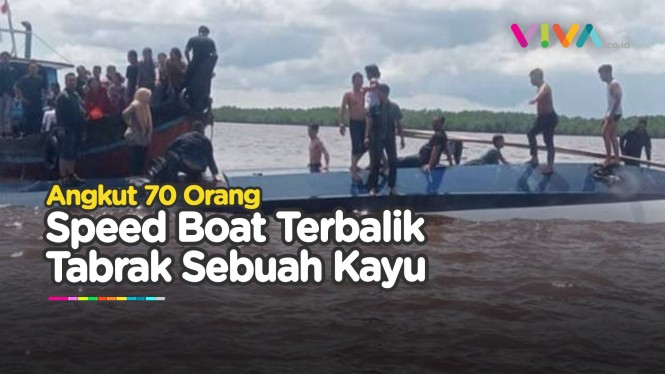 Kapal Speed Boat Tujuan Tanjung Pinang Terbalik