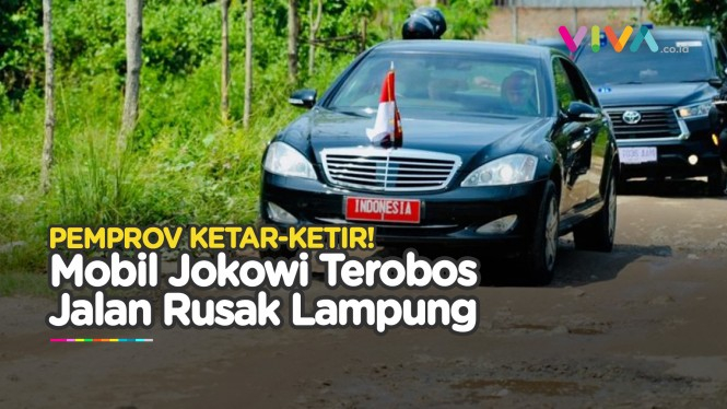 Gak Pakai Heli, Mobil RI 1 Terjang Jalan Rusak di Lampung