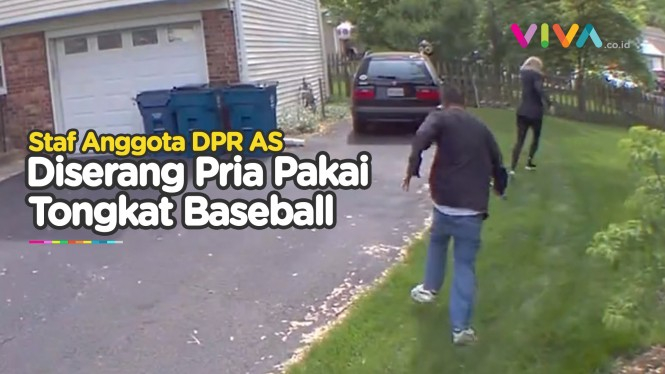 VIDEO Staf Anggota DPR AS Diserang Pakai Tongkat Baseball